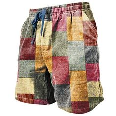 Season:Summer,Spring; Fabric:Polyester; Gender:Men's; Style:Designer,Fashion,Streetwear; Elasticity:Micro-elastic; Occasion:Streetwear,Casual,Daily,Holiday; Fit Type:Regular Fit; Function:Breathable,Soft; Waistline:Mid Waist; Pattern:Graphic,Geometric Pattern,Patchwork,Color Block; Design:Pocket,3D Print,Drawstring,Elastic Waist; Brand:OUKU; Pants Type:Shorts,Casual Shorts,Summer Shorts; Fly Type:Drawstring,Elasticity; Front page:FF; Listing Date:06/02/2023; Production mode:External procurement; Mens Beach Shorts, Casual Dresses Plus Size, Casual Shorts Men, Streetwear Mode, Mens Shorts Summer, Mens Linen, Cargo Shorts Men, Streetwear Casual, Spring Fabric