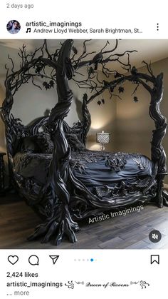 an artistic bed made out of branches is featured on instagram