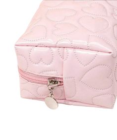 Pink Heart Quilted Makeup Bag Add a touch of girly charm to your makeup routine with this beautiful pink heart quilted makeup bag. Perfect for storing all of your cosmetics and essentials. Keep your supplies organized and protected in this chic pink heart quilted makeup bag. Pink Portable Cosmetic Bag, Trendy Pink Cosmetic And Toiletry Storage Gift, Pink Compact Cosmetic Bag Gift, Compact Pink Cosmetic Bag, Pink Quilted Bag For Gift, Quilted Makeup Bag, Vanity Bag, Heart Quilt, Chic Pink