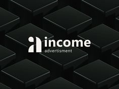 the logo for incomee advertisment is shown in black and white