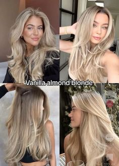 Vanilla Almond Blonde, Almond Blonde Hair, Almond Blonde, Blonde Hair Tips, Different Hair Lengths, Soft Blonde Hair, Color Seasons, Summer Blonde Hair