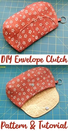 DIY Envelope Clutch Tutorial Fabric Envelope Pouch, Free Clutch Sewing Pattern, Envelope Purse Pattern, Small Purse Sewing Pattern Free, Make A Purse Free Pattern, Small Clutch Purse Pattern, Envelope Pouch Pattern, Diy Fabric Envelope, Clutch Diy Tutorial