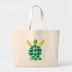 Customizable Green Travel Bags, Customizable Green Bags For Daily Use, Green Tote Bag With Eco-friendly Ink, Eco-friendly Customizable Canvas Travel Bag, Large Eco-friendly School Bag, Customizable Eco-friendly Canvas Travel Bag, Green Recyclable Bags For Gifts, Nautical Cottage, Watercolor Sea Turtle