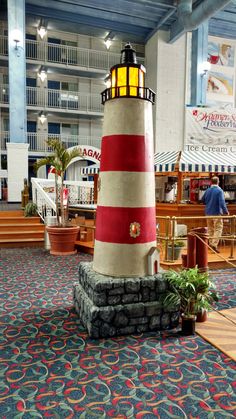 the lighthouse is on display in the lobby