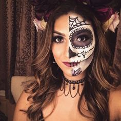 Day of the Dead by natashaj713. Upload your Halloween selfie on Sephora’s Beauty Insider Community for a chance to be featured! Day Of The Dead Makeup Half Face, Halloween Selfie, Zombie Ideas