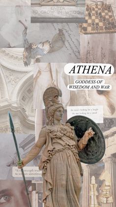 Aesthetic Collage Lockscreen, Greek Wallpaper, Collage Lockscreen, Athena Goddess, Lockscreen Wallpaper, Greek Goddess, Aesthetic Collage, Greek Gods