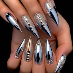 Vegas Style Nails, Fabulous Nails Classy, New Yrs Nails, Cat Claw Nails, Bad And Boujee Nails, Boujee Nails, Wife Nails, Latina Nails