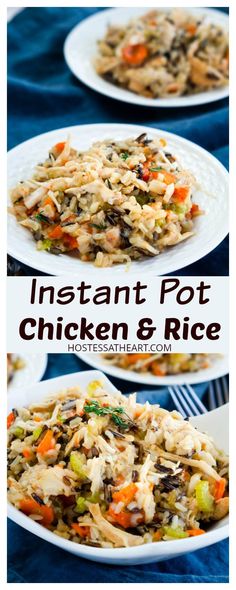 instant pot chicken and rice recipe on a white plate