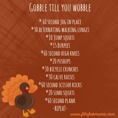 a thanksgiving turkey with the words gobble till you wobble