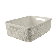 a white wicker basket on a white background