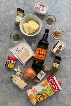 the ingredients to make this dish are laid out on the counter top and ready to be eaten