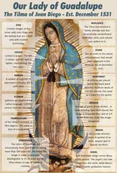 the poster for our lady of guadalupe