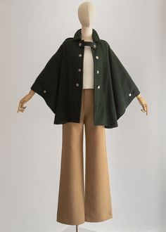 Green Cape Outerwear For Fall, Green Hooded Cape For Fall, Hooded Green Cape For Fall, Green Cape For Fall, Green Fall Cape Outerwear, Green Winter Cape Outerwear, One Size Green Outerwear For Fall, Oversized Green Cape For Winter, Oversized Green Cape Outerwear