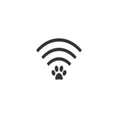 a dog's paw and wifi symbol on a white background