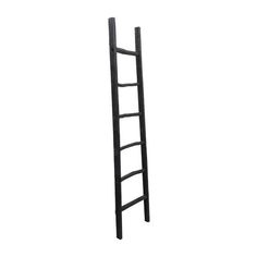 a ladder that is standing up against a white background with the bottom half open and one end closed