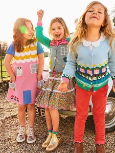 Girls' New In Kids Fashion Wear, Farm Shop, 가을 패션, Kids Prints, Colourful Outfits, Kids Dress, Diy Clothes