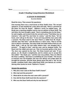 the worksheet for grade 5 reading commension worksheet is shown