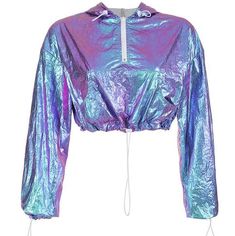 Hologram Metallic Zip Hoodie Crop Top sold by Tony Moly Store on Storenvy Purple Hooded Winter Top, Trendy Purple Long Sleeve Hoodie, Purple Stretch Casual Sweatshirt, Casual Purple Stretch Sweatshirt, Purple Hoodie Top For Spring, Purple Spring Hoodie Top, Trendy Purple Hooded Top, Casual Iridescent Long Sleeve Outerwear, Purple Stretch Hooded Top