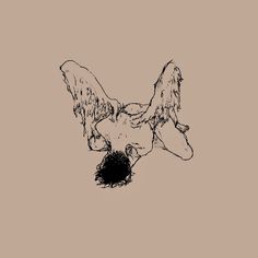 a drawing of an angel laying on its back