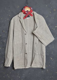 Vintage France Workwear Work Chore Linen Jacket  size 44 Made in France 100% linen fabric Durable fabric that is soft to the touch and breathable  This hard-wearing unstructured jacket is made by the traditional French workwear brand, Vetra, in a lovely thick linen fabric that makes it perfect for multiple seasons. Great workwear jacket with nice lively appearance and lovely natural beige colour Will age beautifully and is super comfortable to wear Classic cut One chest Pocket Two hand patched p Vintage Spring Workwear Outerwear, French Worker Jacket Mens Fashion, French Workwear Jacket, French Workman Jacket, Chore Jacket Men, Men’s Chore Coat, Unstructured Jacket, French Workwear, Work Coat