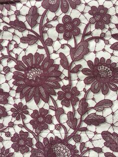 purple lace with flowers on white background