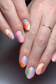 Looking for some bright & trendy summer nails? Try these totally cute and fun spring nail art ideas and designs for this year Beach Nail Designs, Beach Nail, July Nails, Almond Nail