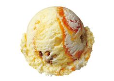 an orange and white ice cream on a white background