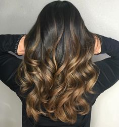 Ombre Hair Color For Brunettes, Best Ombre Hair, Balayage Long Hair, Rambut Brunette, Ombre Blond, Black Hair With Highlights, Fall Hair Color For Brunettes