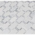 an image of a white tile pattern with grey lines on the bottom and top part