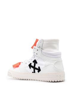 3.0 Off Court high-top sneakers from OFF-WHITE featuring white/multicolour, calf leather, panelled design, logo patch to the front, signature Arrows motif, perforated detailing, logo print to the side, signature Zip Tie tag, round toe, front lace-up fastening, branded insole and ridged rubber sole. Due to the dyeing process used, this product must not come into contact with water.. Size Info IT Color Detail White Made In Italy Material Outer: Calf Leather 100%, Fabric 100% Lining: Calf Leather 1 Off White Sneakers, Latest Fashion Design, Travel Tote Bag, Crossbody Tote Bag, Zip Ties, Moon Boots, Blazer With Jeans, Crossbody Tote, Sneaker Brands