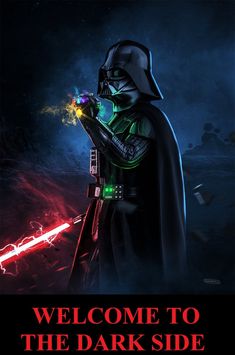 a darth vader poster with the words welcome to the dark side