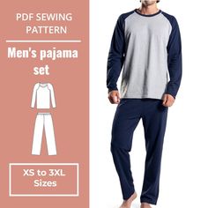 men's pajama set sewing pattern