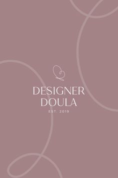 the logo for designer doula est 2013, which features swirls and circles in white on