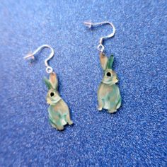 Vintage Style Bunny Earrings – Ice Cream Cake Quirky Jewelry, Rabbit Design, Rabbit Lover, Bunny Earrings, Acrylic Charms, Dangly Earrings