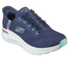 Step up your routine with easygoing comfort wearing Skechers Slip-ins Arch Fit 2.0 - Easy Chic. Designed with our exclusive Heel Pillow , this laced slip-on style features an engineered mesh upper with synthetic hot melt overlays and removable Arch Fit insoles. | Skechers Women's Slip-ins: Arch Fit 2.0 - Easy Chic Sneaker | Medium Width | Skechers Hands Free Slip-ins for an easy fit | Exclusive Heel Pillow holds your foot securely in place | Patented Skechers Arch Fit insole system with podiatrist-certified arch support | Podiatrist-designed shape developed with 20 years of data and 120, 000 unweighted foot scans | Removable insole helps mold to your foot to reduce shock and increase weight dispersion | Crafted with 100% vegan materials | Laced engineered mesh upper with synthetic hot melt Athletic Sandals, Chic Sneakers, Easy Chic, Shoe Insoles, Skechers Women, Comfort Wear, Boy Shoes, Boots And Sneakers, Skechers Shoes