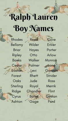 the names of rapp'lauren boy names