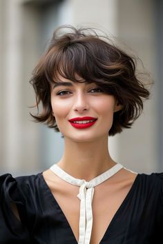 Modern Diana Haircut, Short Bob Women’s Haircut, Retro Hairstyles For Short Hair, Short French Hair, Short 60s Hair, Bubble Bob Haircut, Extra Short Bob, Soft Gamine Hair, Styles For Thinning Hair