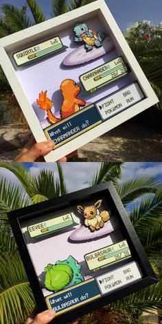 two pictures of the same video game being played in different places, one with an animal and