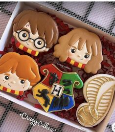 some harry potter cookies in a box