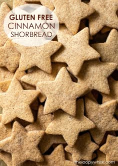 gluten - free cinnamon shortbread stars are the perfect snack to eat for christmas