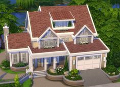 The Sims 4 Lots, Sims 4 Family, Suburban House, Sims Ideas