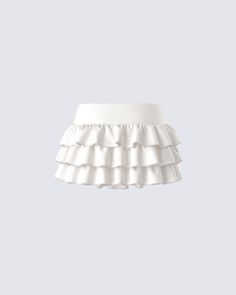 FYI…this ivory ruffle mini skirt is bound to make everyone fall for you 😚 Made from stretch jersey fabric and featuring a pull-on style and tiered ruffles for a fun and playful everyday piece 🤍 Ruffle Mini Skirt Sewing Pattern, White Mini Skort With Ruffle Hem, White Ruffle Hem Mini Skort, Stretch Ruffled Mini Tennis Skirt, White Skort With Ruffle Hem, White Ruffle Hem Skort, White Ruffled Mini Bottoms, White Mini Skirt With Ruffle Hem, Fitted Ruffled Tennis Skirt