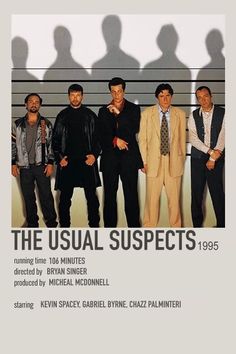 the usual suspect's poster with four men standing in front of a jail cell