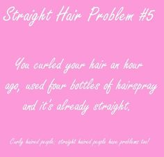 a pink background with the words straight hair problem 5 you could your hair or hair go and four bottles of shampooy and it's already straight