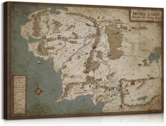 a map of middle - earth is shown on the wall in front of a white background