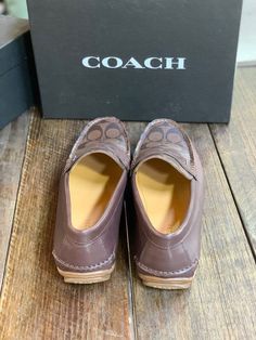 Coach Men's Mott Driver Signature Pvc Mahogany FG2983 Signature coated canvas and leather upper Polyurethane lining and footbed Rubber outsole Slip on Coach Men, Leather Upper, Slip On, Heels, Canvas, Leather