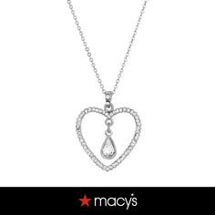 in stock Valentine's Day Teardrop Pendant Necklace, Valentine's Day Teardrop Necklace With Heart Charm, Valentine's Day Necklace With Heart Charm, Teardrop Necklace, Necklace Online, Pendant Design, Crystal Heart, Clear Crystal, Heart Pendant