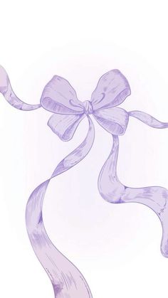 a drawing of a purple ribbon with a bow on it's end is shown