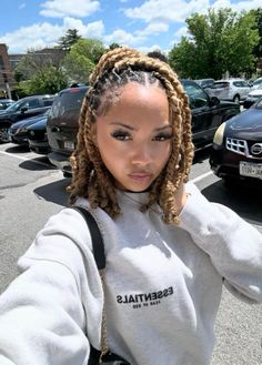 @korimariiee | #instagram #lightskin #prettygirl #locs #style #womenswear Lock Retwist Styles, Cute Dreadlock Hairstyles, Locs Hairstyles For Women Retwist, Locs Hair Dye Ideas, Highlight Locs Black Women, Two Strand Locs Hairstyles For Women, Locs Hairstyles For Women Color, Girl Locs Hairstyles, Pretty Girls With Locs