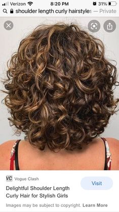 Wavy Perms For Medium Length Hair, Curly Hair Layers Short Shoulder Length, Sophisticated Curly Hairstyles, Curly Hair Angled Bob Mid Length, Shoulder Length Permed Hair Medium Curly, Curly Layered Hair Medium, Curly Hair Medium Length, Spiral Perm Short Hair Curly Bob, Women’s Shag Haircut Curly